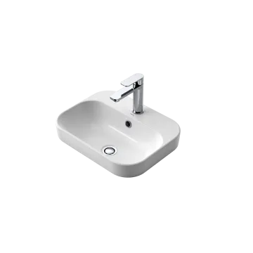 Caroma Luna Inset Basin 1TH with Overflow - (899215W) | Bentons Specify