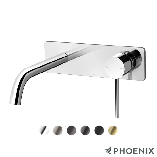 Phoenix Vivid Slimline SwitchMix Wall Basin/Bath Mixer Set Fit-Off Kit ...